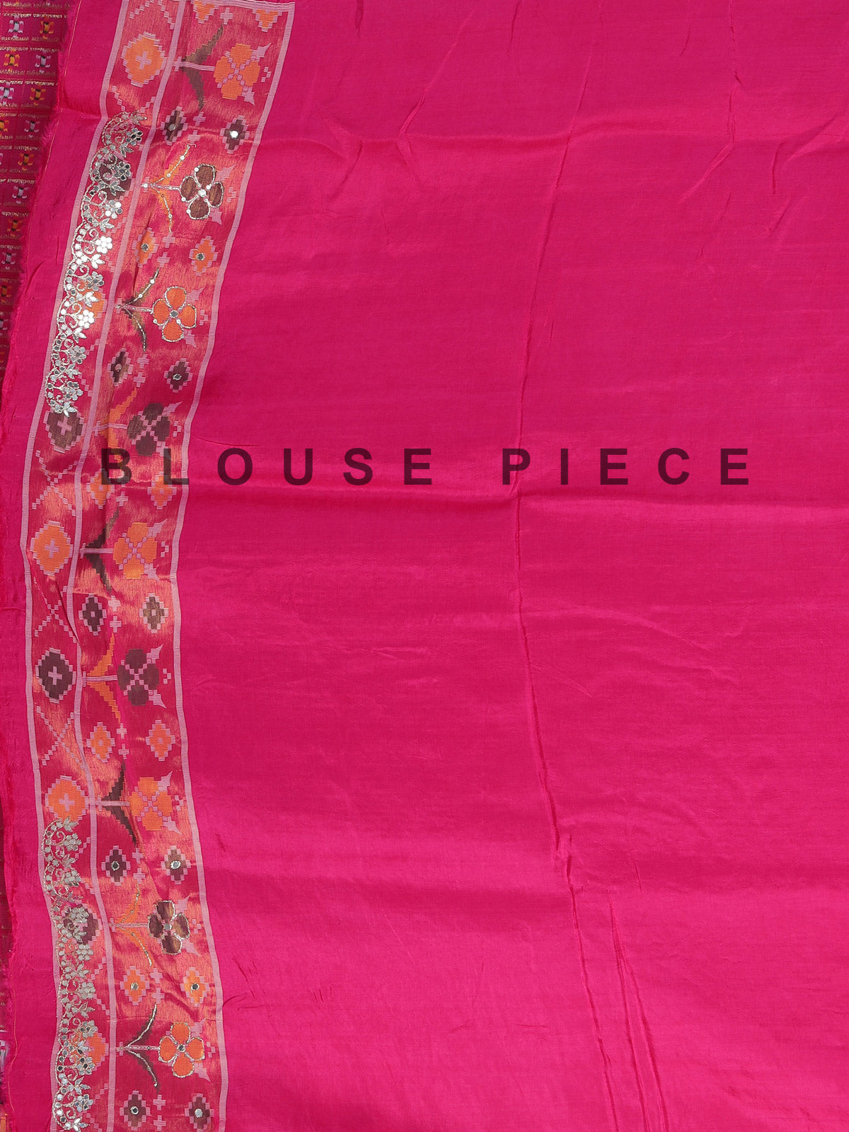 Rani pink soft silk saree with vibrant ikat printed elegance