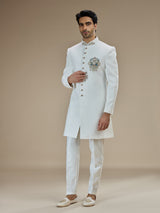 Off white men peacock crest indo western