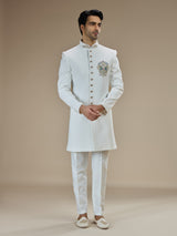Off white men peacock crest indo western