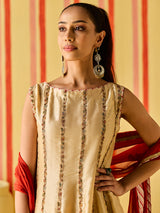 Pale gold women designer dhoti suit