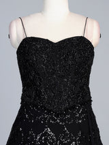 Black georgette designer lehenga choli with elegant sequin embellishments