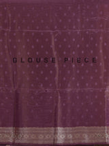 Mauve purple silk saree with rich peacock motif detailing