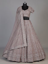 Mauve purple womens shimmer sequin lehenga