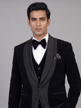Black mens statement shawl lapel coat suit