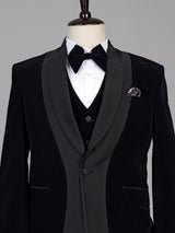 Black mens statement shawl lapel coat suit