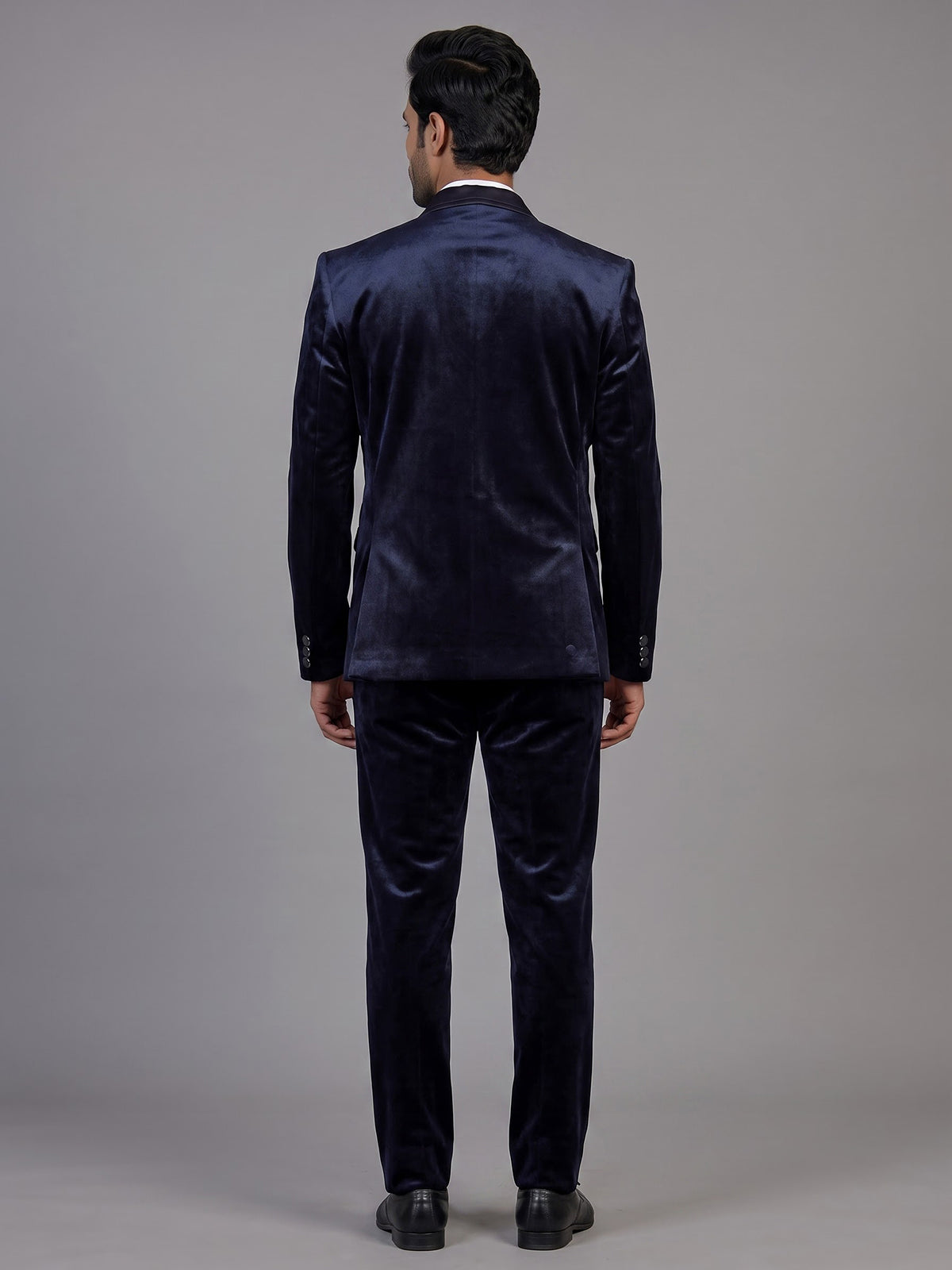 Navy blue mens zardosi crystal coat suit