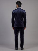 Navy blue mens zardosi crystal coat suit