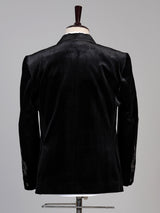 Black mens crystal embellished velvet coat suit