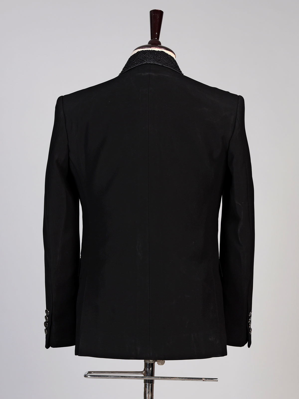 Black mens metallic textured tuxedo coat suit