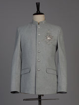 Grey mens royal medallion jodhpuri suit