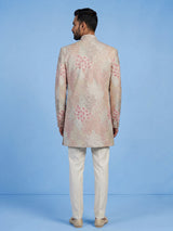 Multi color mens botanical jacket indo western