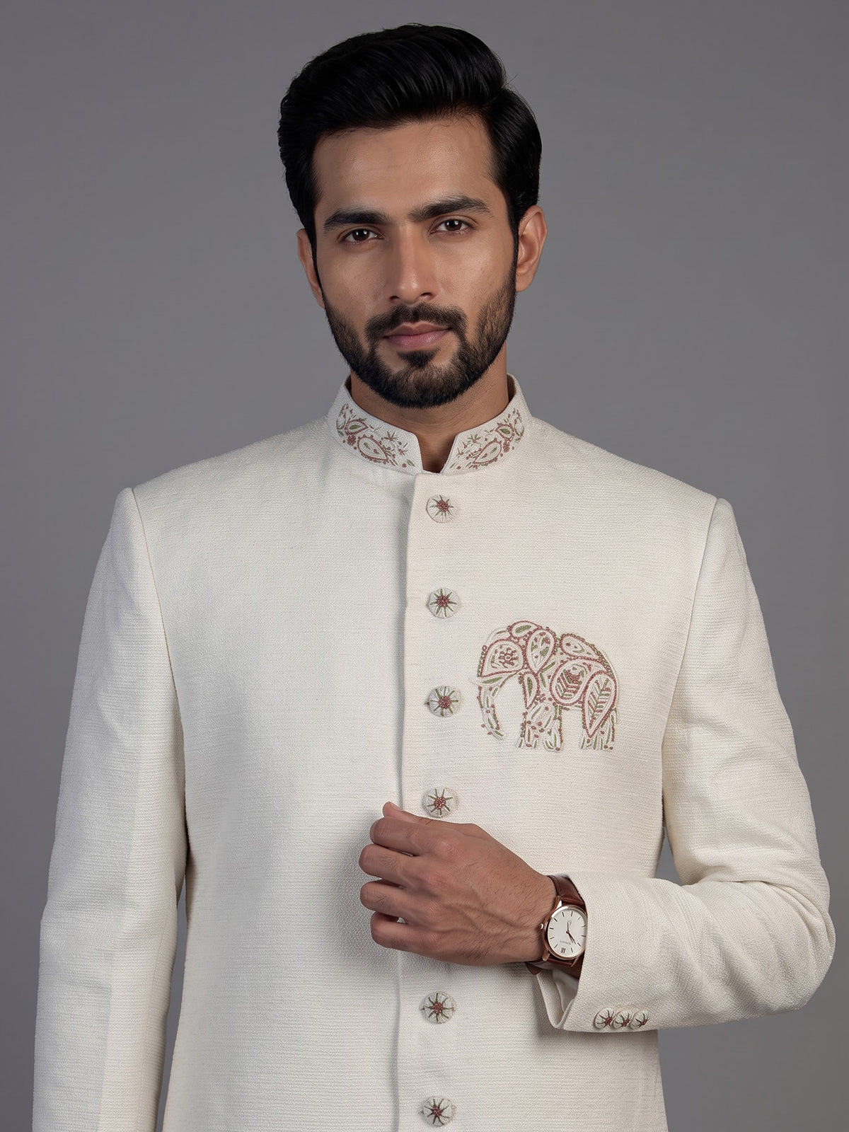 Off white mens regal elephant indo western