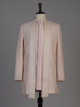 Pink jacquard silk jacket sherwani for men