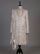Blush pink embroidered sherwani for men