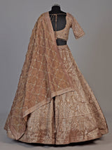 Metallic mocha brown heritage lehenga choli for women