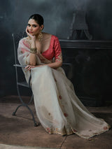 White women regal tissue organza saree