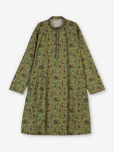 Mehendi green floral cotton silk kurta suit for celebrations for men