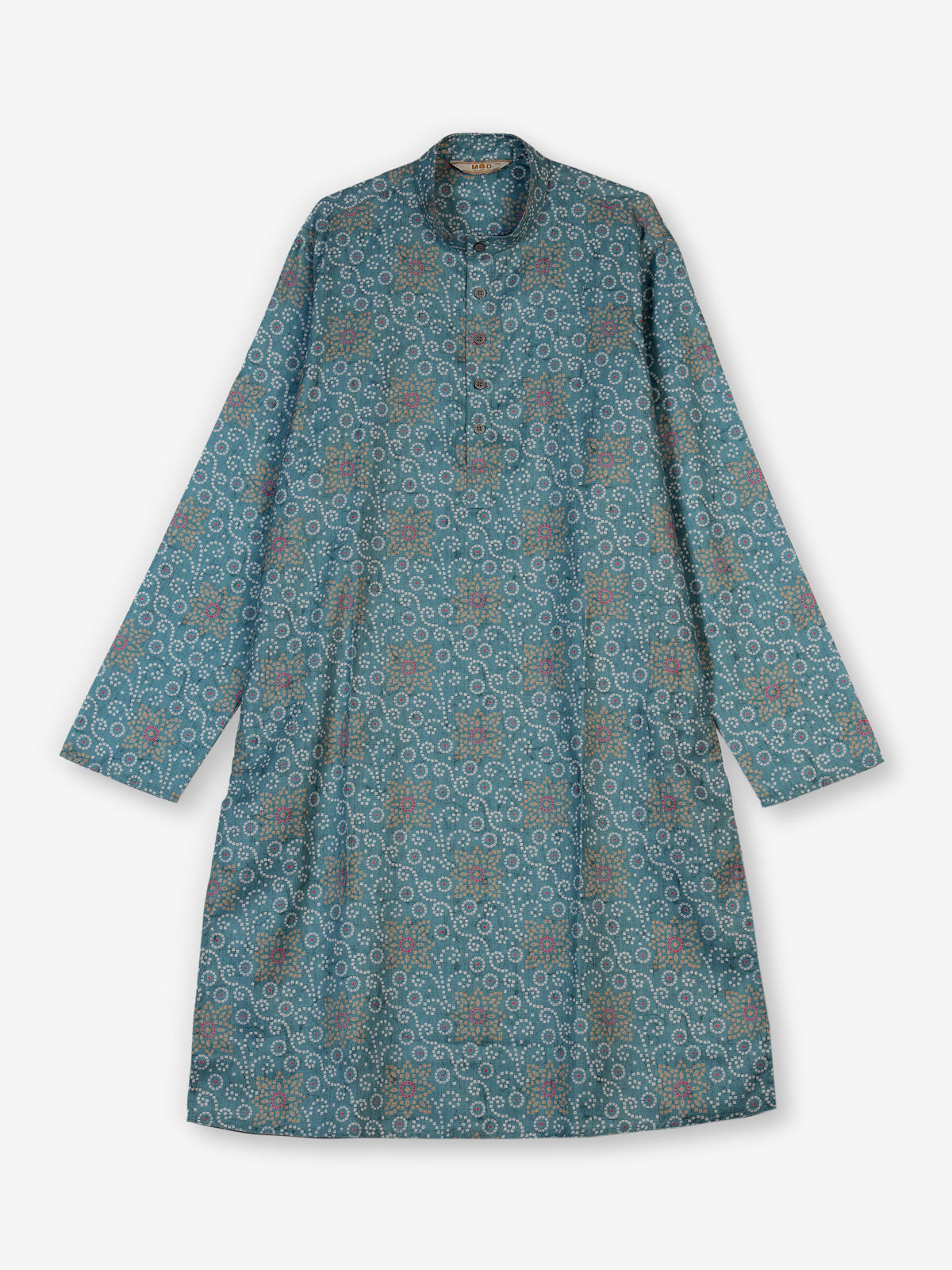 Light blue floral silk kurta suit for festive celebrations for men