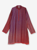 Purple shaded silk kurta suit with cutdana and gota detailing for men
