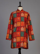 Red silk printed kurta suit for men festive occasionsc