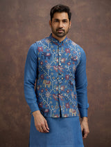 Cream cotton linen mens waistcoat set