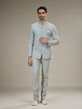 Grey mens royal crest jodhpuri suit