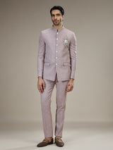 Lilac purple mens statement crest jodhpuri suit