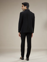 Black mens shimmering night sky jodhpuri suit