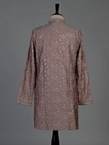 Onion pink silk blend mens kurta suit with elegant aabla detailing