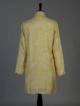 Yellow silk mens kurta suit with sparkling aabla and sequin work