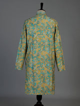 Multicolor silk blend mens kurta suit with elegant printed styling