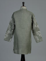 Pista green kashmiri embroidered boys kurta suit