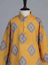 Yellow patola print boys kurta suit