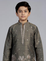 Stone grey heritage tree boys kurta suit