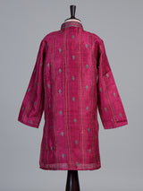 Magenta pink floral butti boys kurta suit