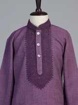 Wine kashmiri paisley boys kurta suit