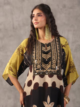 Black ethnic cutdana work tassel co ord set