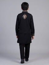 Black crested bird boys waistcoat set