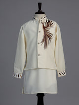 Cream crested bird boys waistcoat set