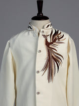 Cream crested bird boys waistcoat set