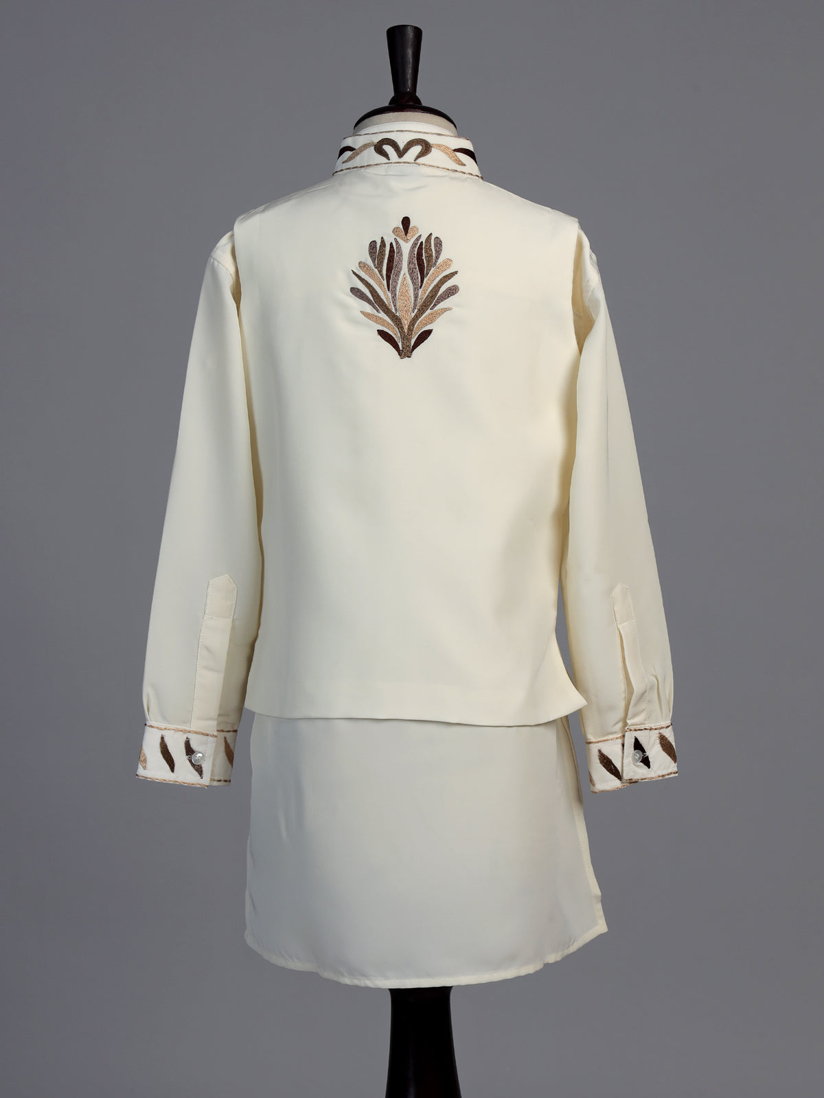 Cream crested bird boys waistcoat set