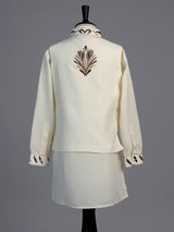 Cream crested bird boys waistcoat set