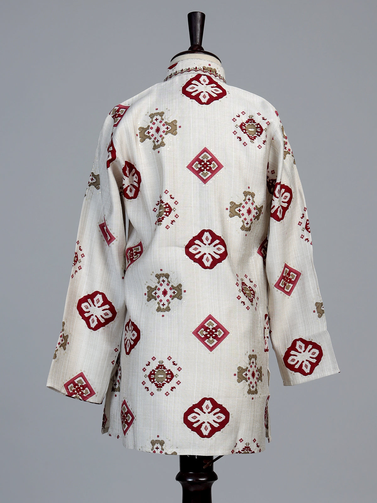 Off white patola print boys kurta suit