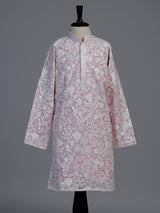Pink chikankari boys kurta suit