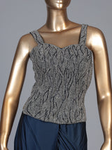Navy blue crystal drape ready to wear saree for women