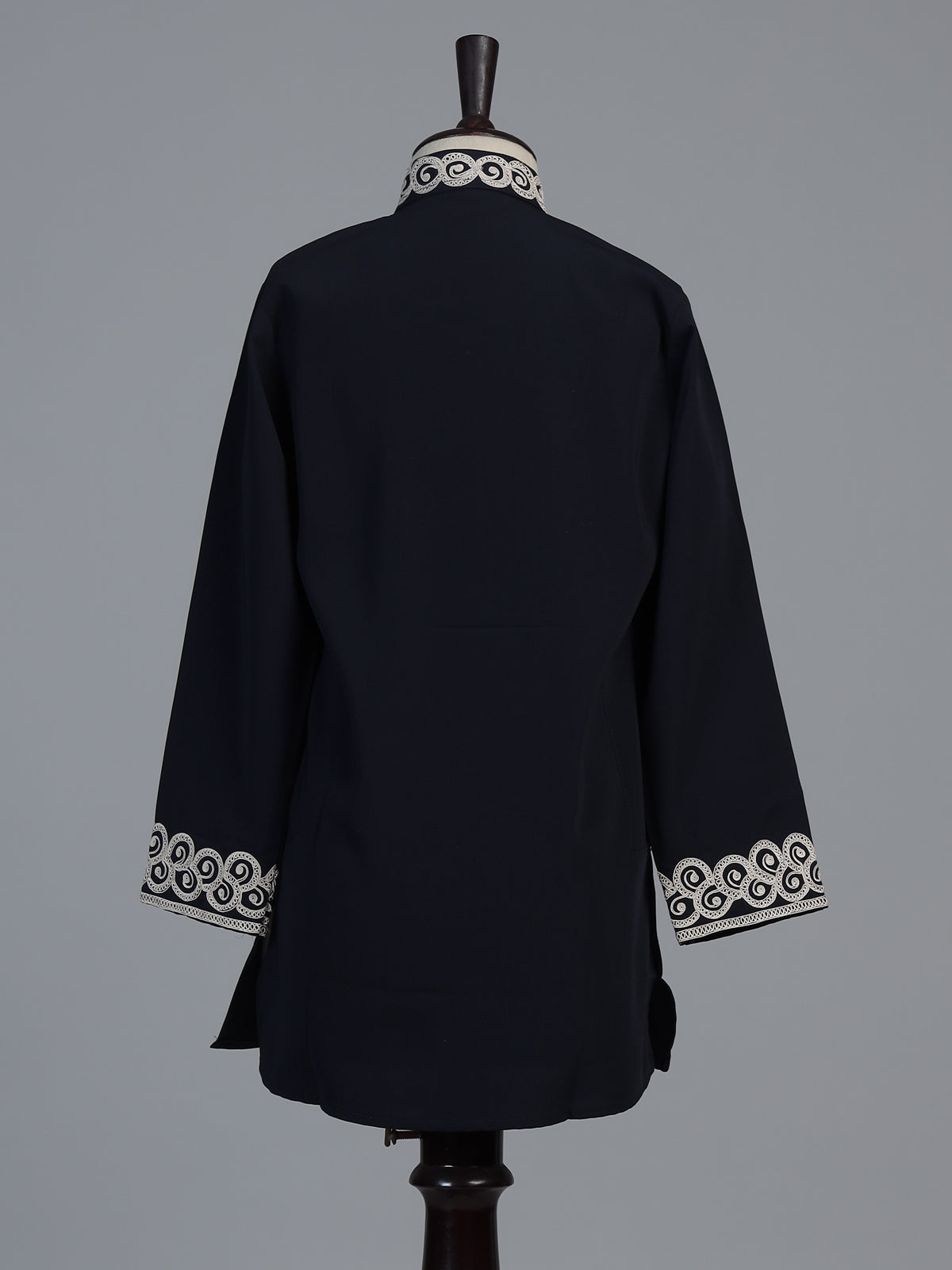 Black paisley zardosi silk cotton kurta suit