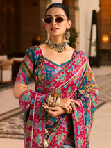Multicolor crepe silk women regal patola print saree