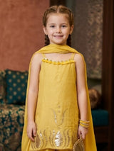 Mustard yellow gota patti girls palazzo suit