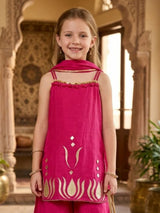 Rani pink gota patti girls palazzo suit