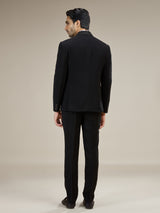 Black sparkle bow tie coat suit with embellished detailing